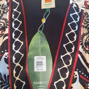 Farm Rio, passion, scarf, black wrap, mini dress